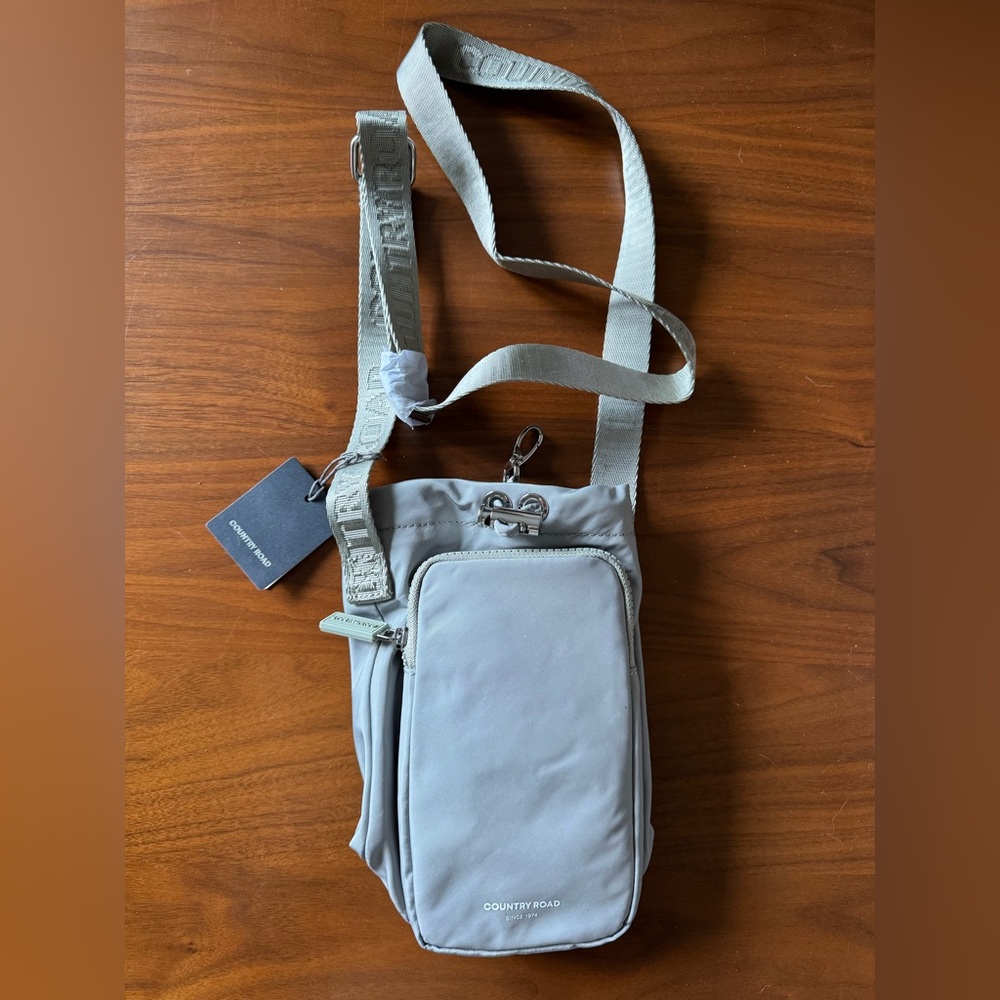 Recycled Polyester Drink Bottle Crossbody Bag - Country Road (Silver/Grey)